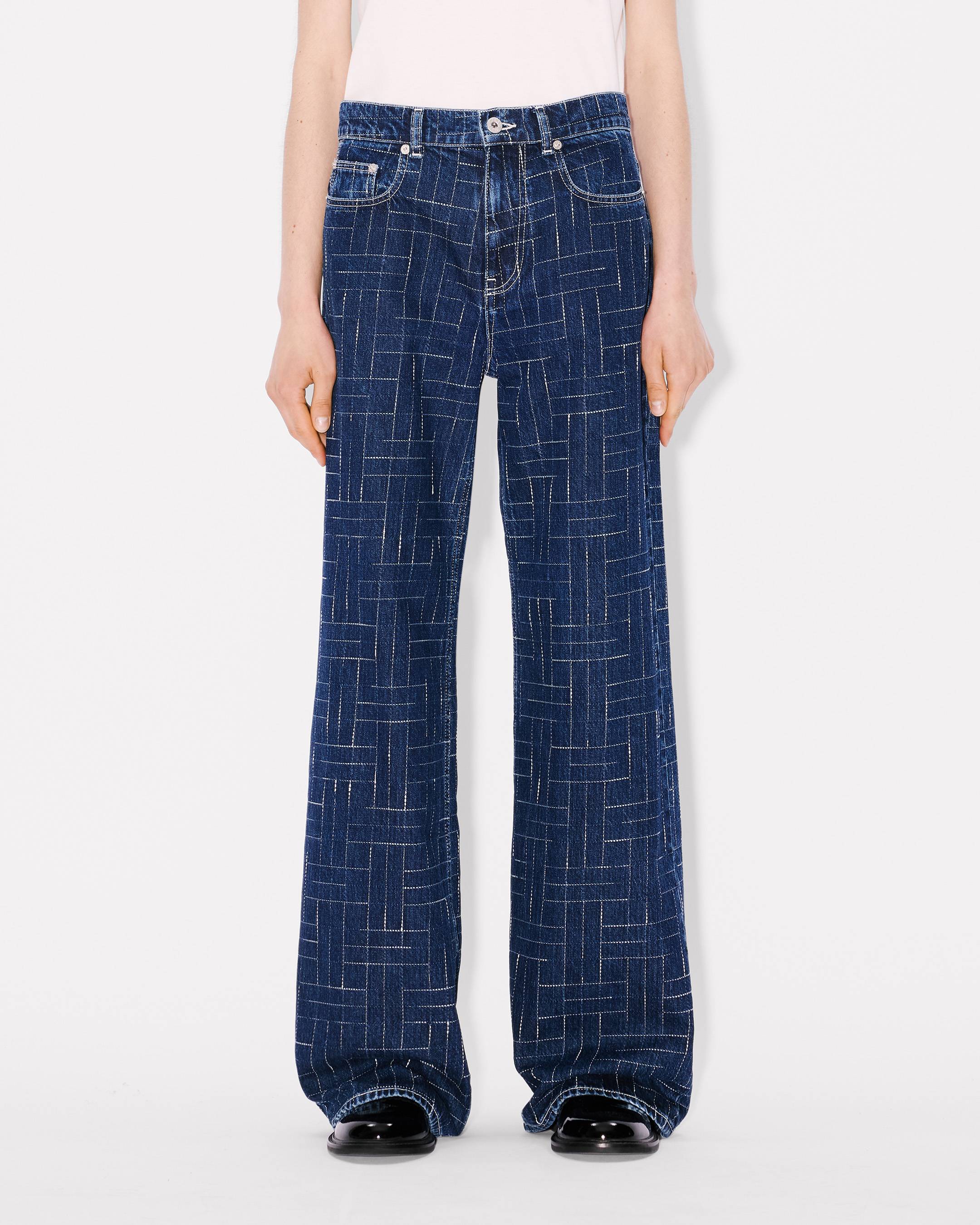 Kenzo Weave Ayame Wide Pants In Japanese Denim Women's