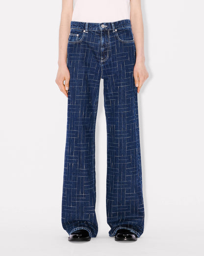 Kenzo Weave Ayame Wide Pants In Japanese Denim Women's