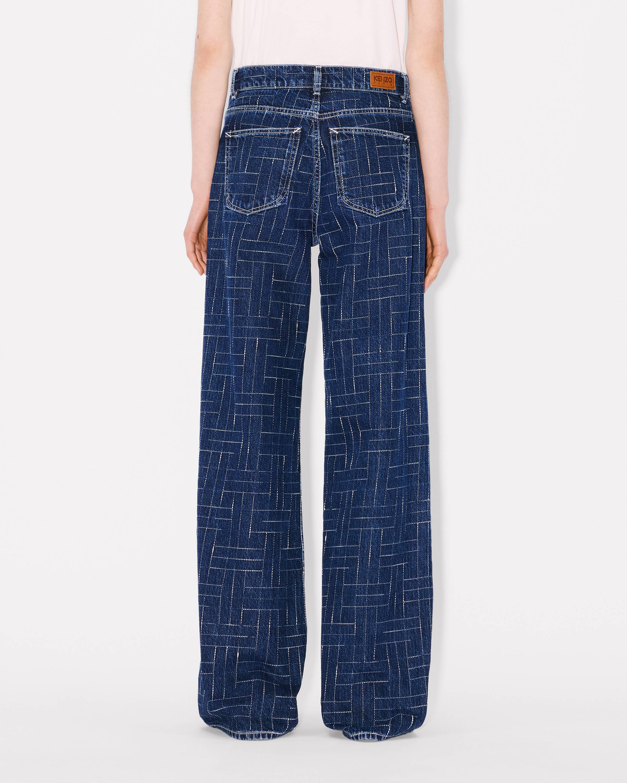 Kenzo Weave Ayame Wide Pants In Japanese Denim Women's