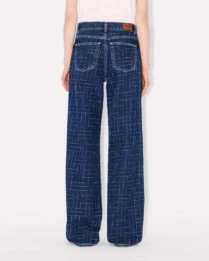 Kenzo Weave Ayame Wide Pants In Japanese Denim Women's