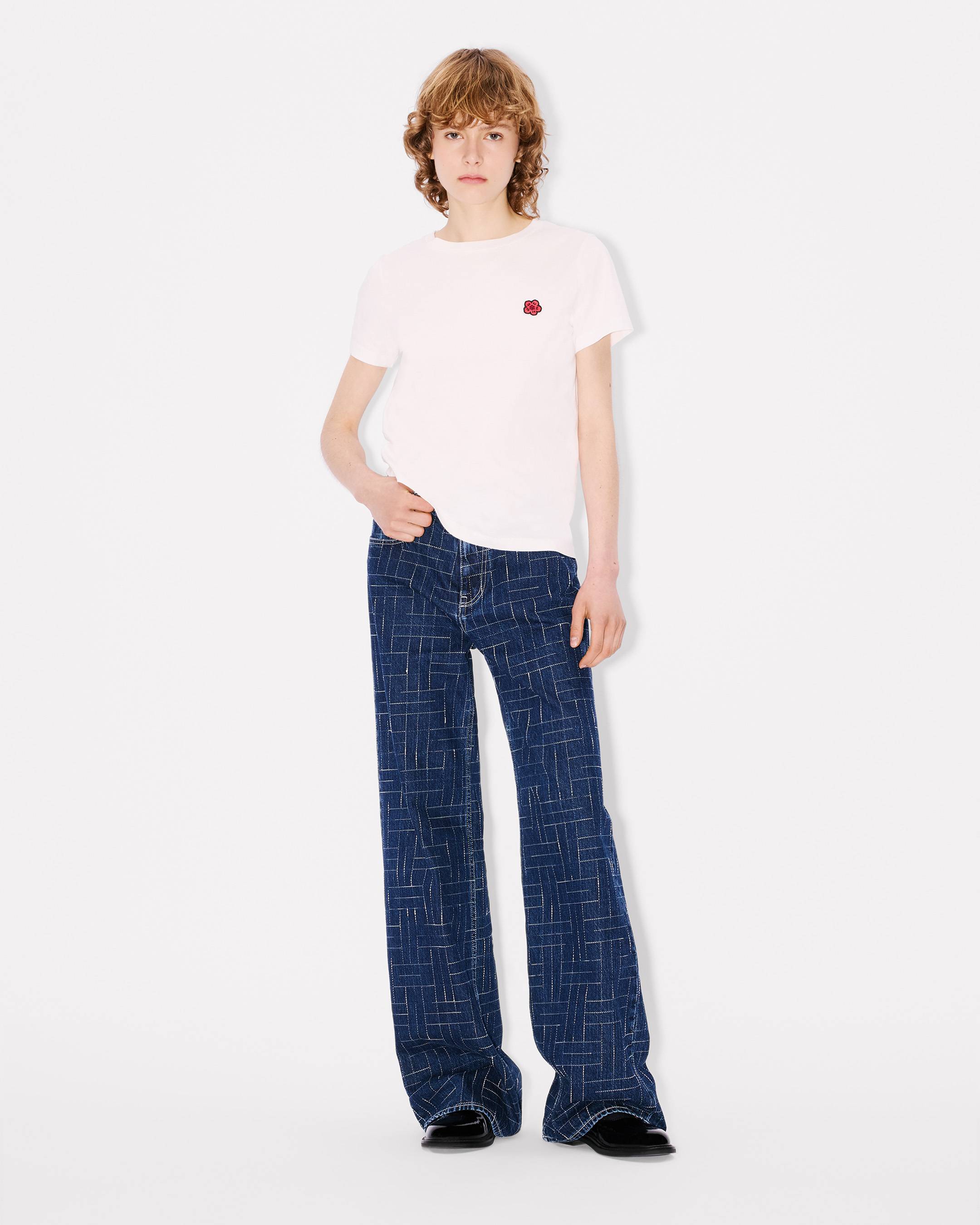 Kenzo Weave Ayame Wide Pants In Japanese Denim Women's