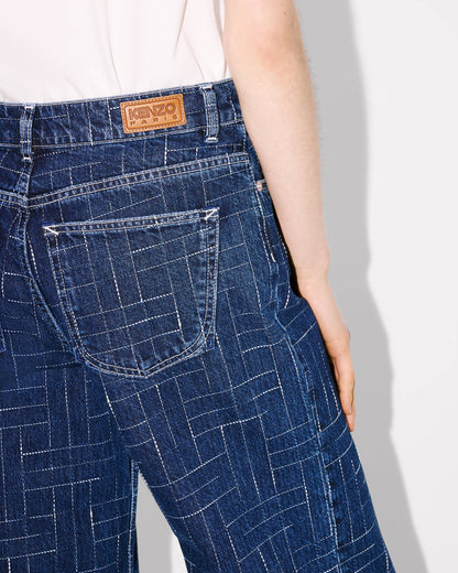 Kenzo Weave Ayame Wide Pants In Japanese Denim Women's