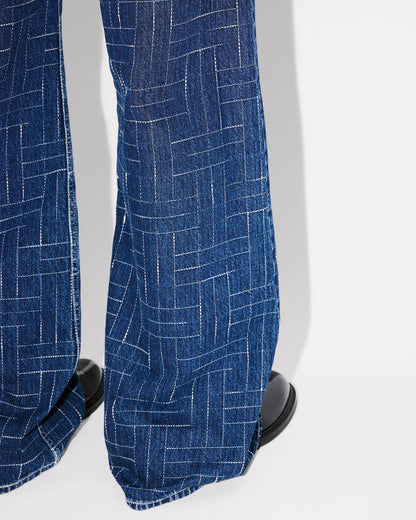 Kenzo Weave Ayame Wide Pants In Japanese Denim Women's