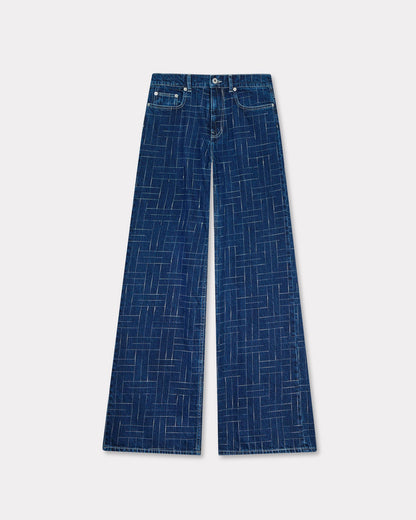 Kenzo Weave Ayame Wide Pants In Japanese Denim Women's