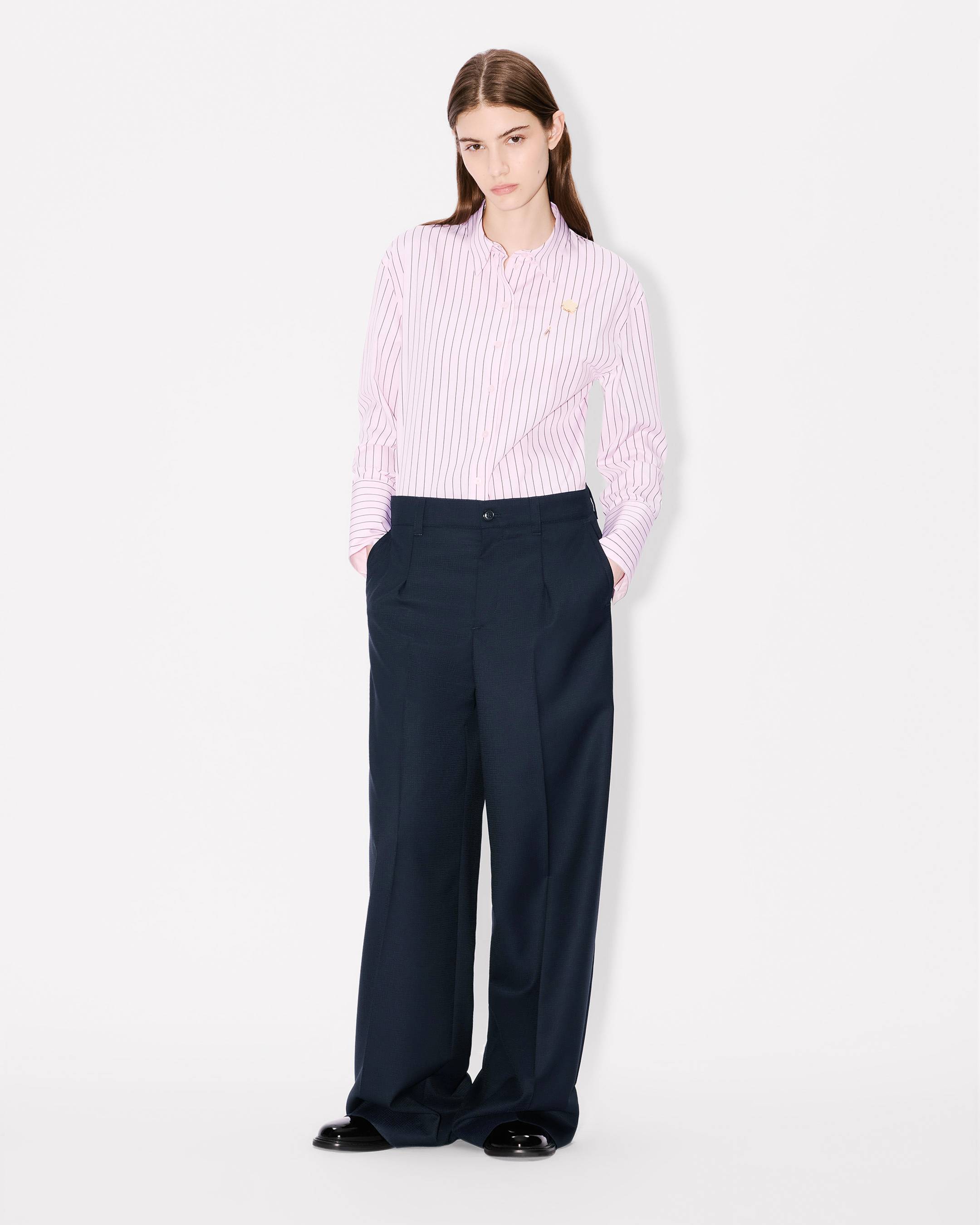 Kenzo Weave Wide Leg Pants In Wool Jacquard Women's
