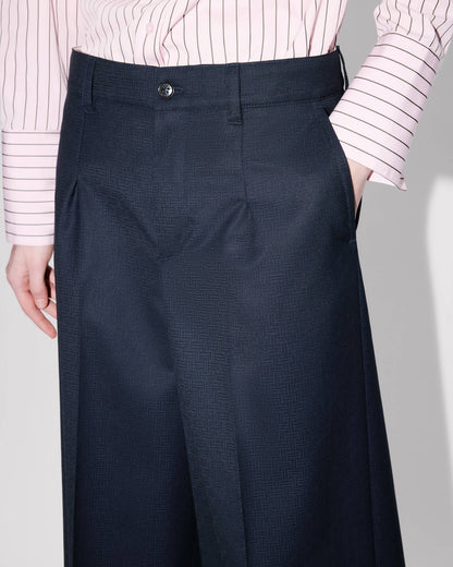 Kenzo Weave Wide Leg Pants In Wool Jacquard Women's