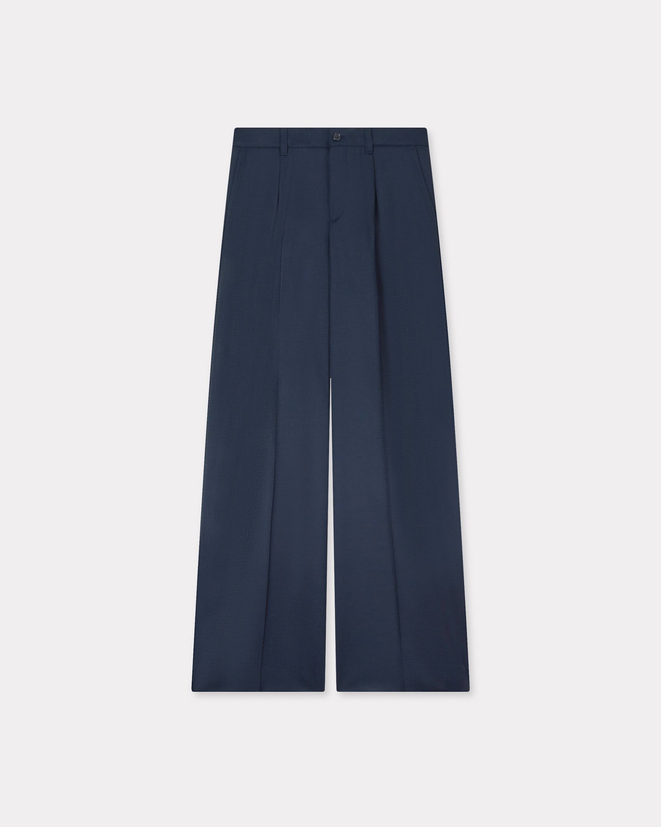 Kenzo Weave Wide Leg Pants In Wool Jacquard Women's