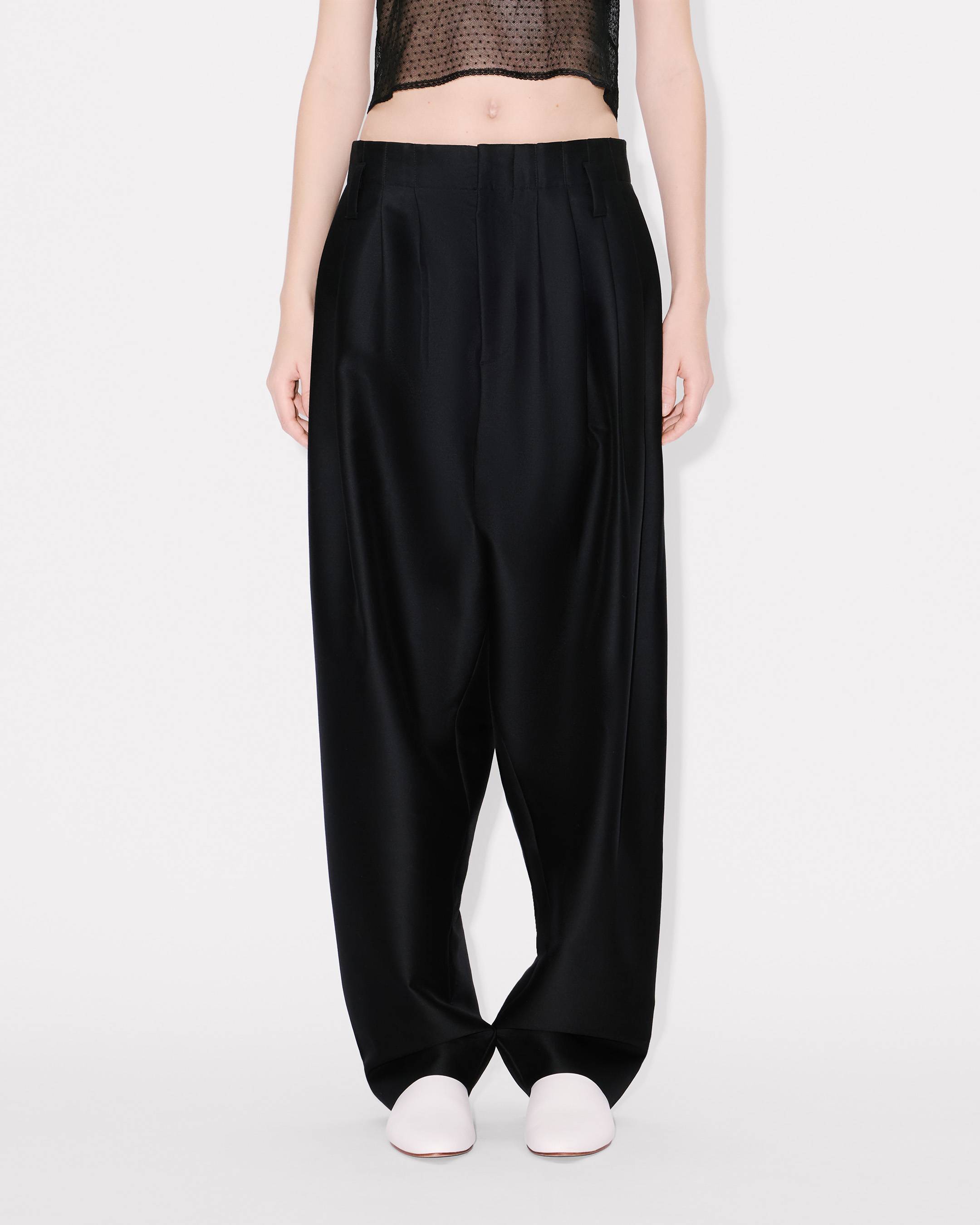 Kenzo Tailored Plaited Pants In Virgin Wool And Silk Women's