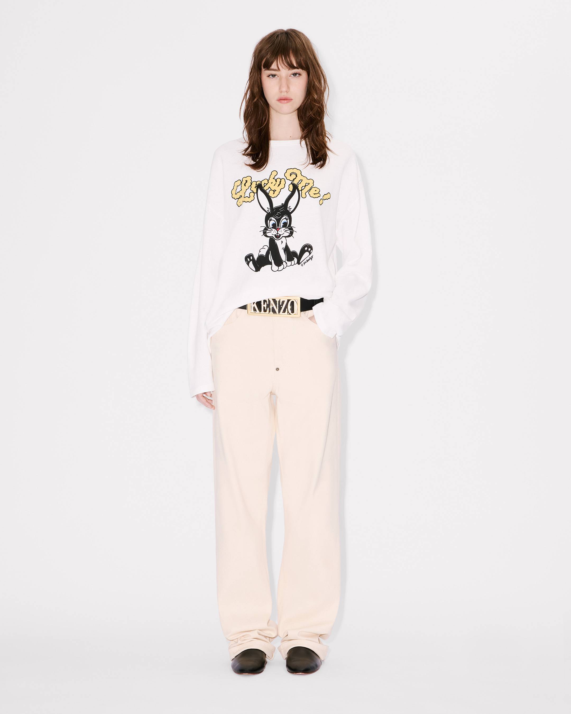 Kenzo Cartoon Long Sleeves Tshirt In Cotton Women's