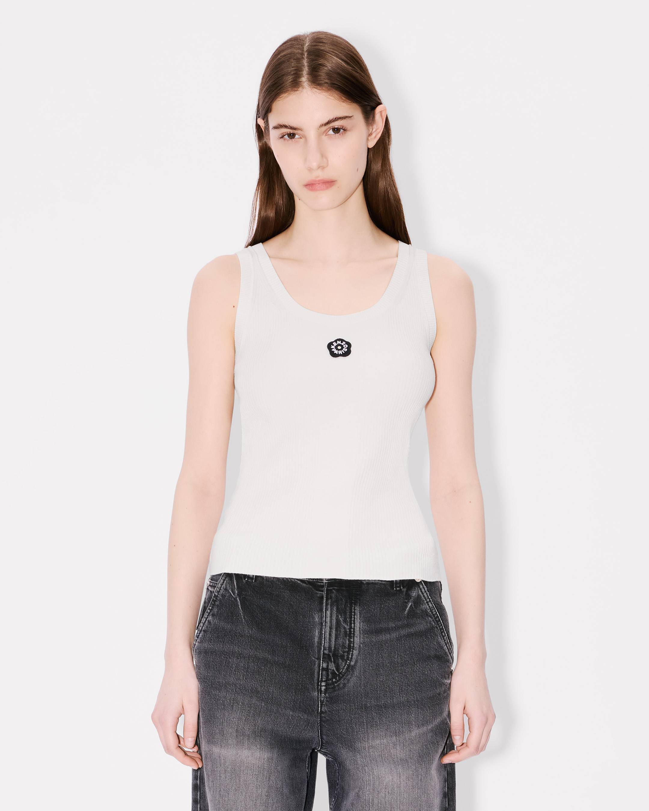 Kenzo Boke Flower 20 Embroidered Tank Top In Mixed Viscose Women's