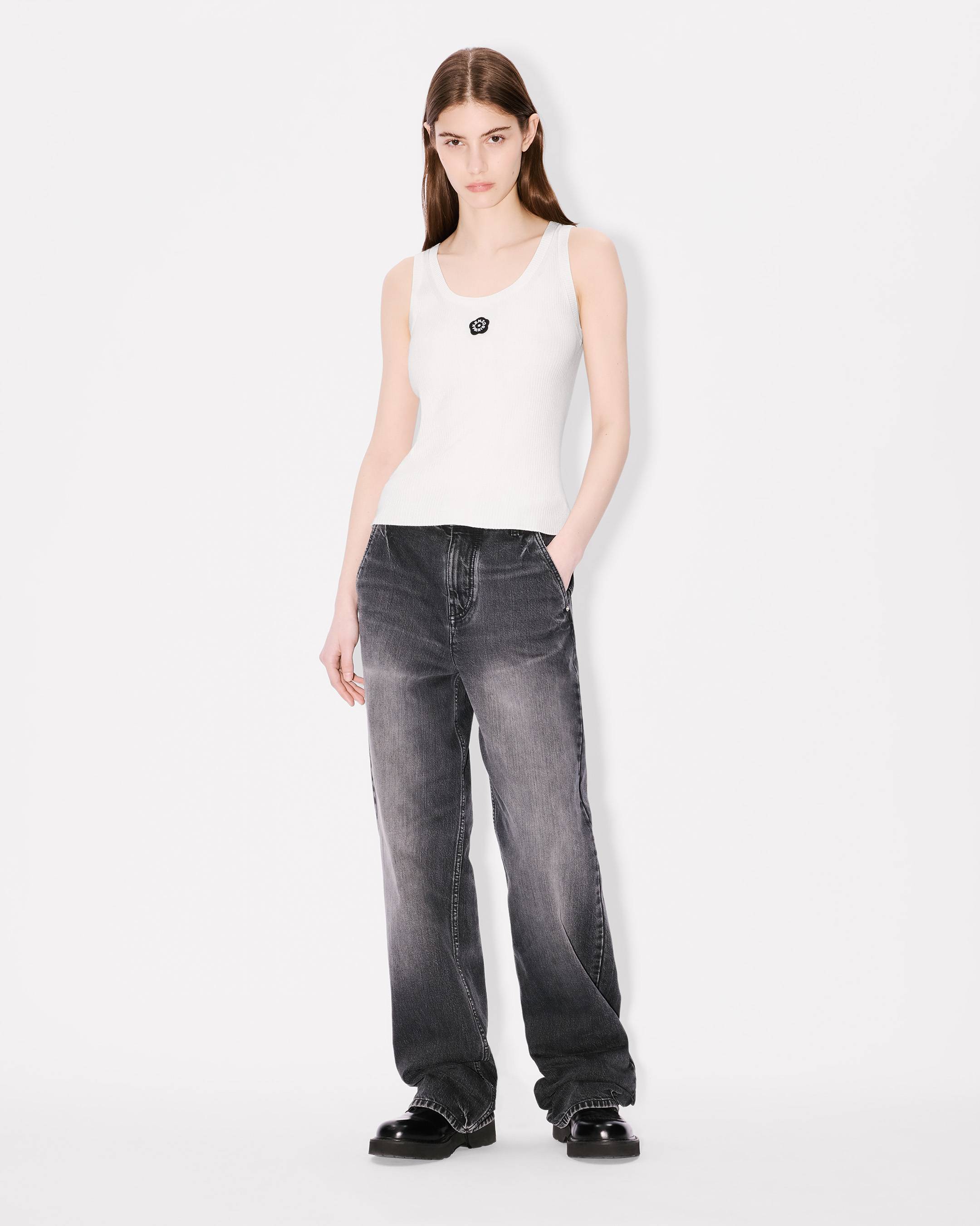 Kenzo Boke Flower 20 Embroidered Tank Top In Mixed Viscose Women's