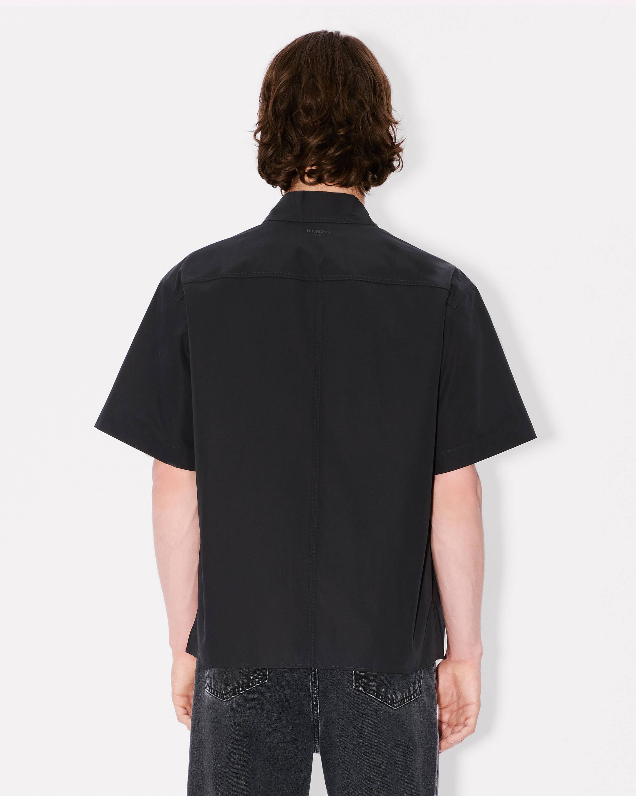 Kenzo Kimono Short Sleeve Shirt In Cotton Poplin