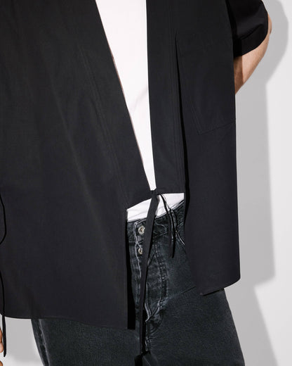 Kenzo Kimono Short Sleeve Shirt In Cotton Poplin