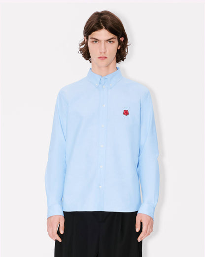 Kenzo Boke Flower Embroidered Casual Shirt In Cotton Oxford