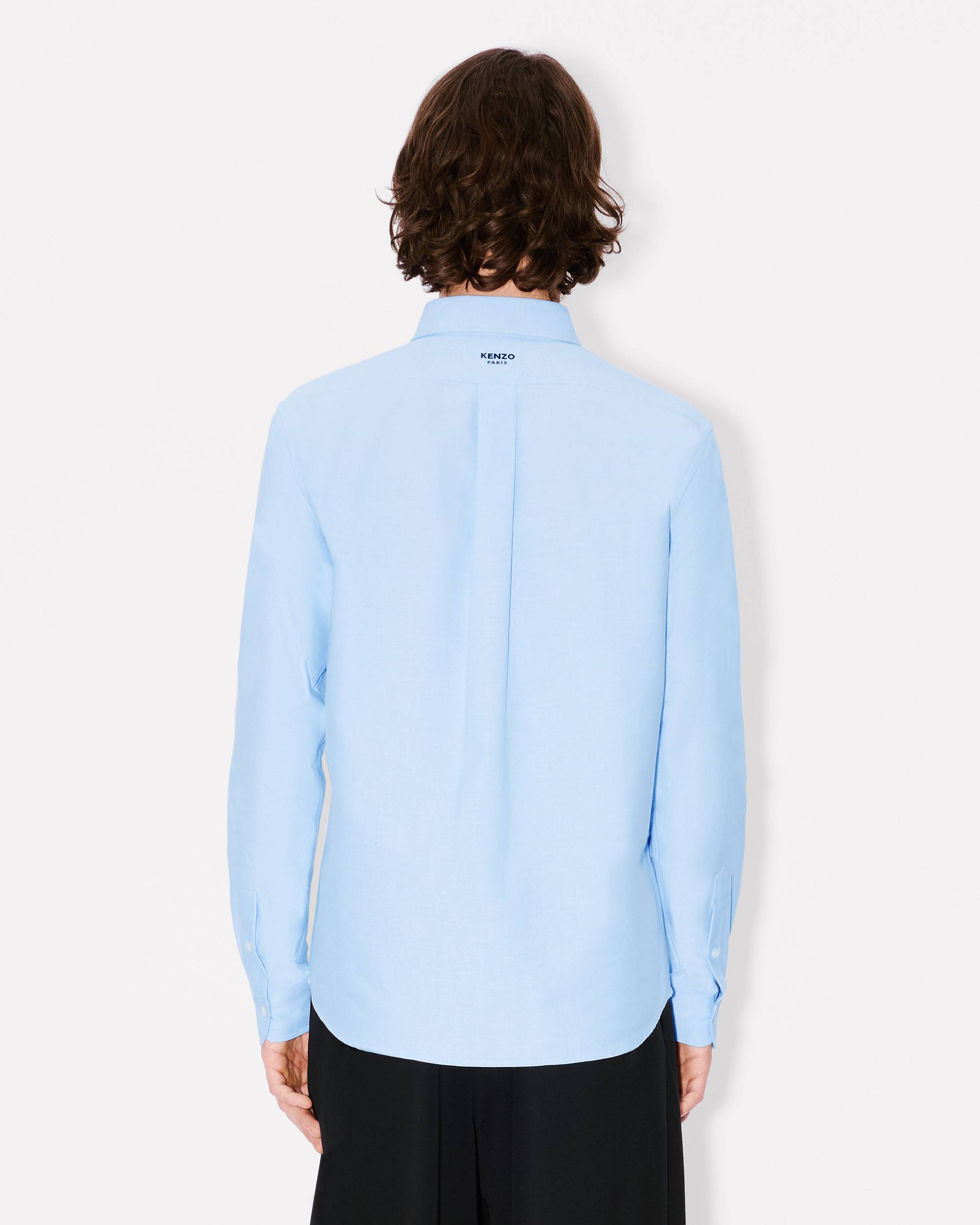 Kenzo Boke Flower Embroidered Casual Shirt In Cotton Oxford