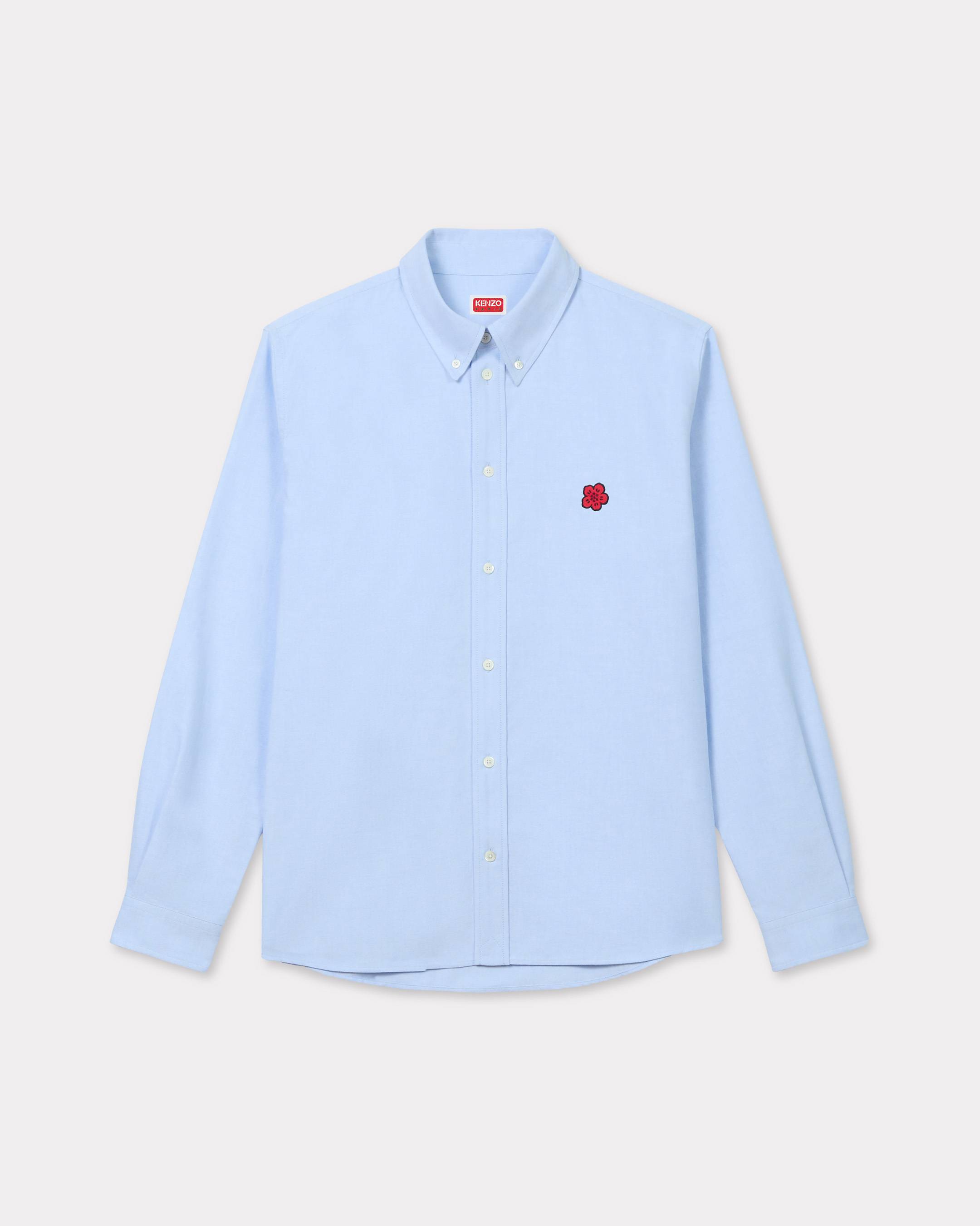Kenzo Boke Flower Embroidered Casual Shirt In Cotton Oxford