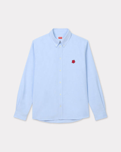 Kenzo Boke Flower Embroidered Casual Shirt In Cotton Oxford