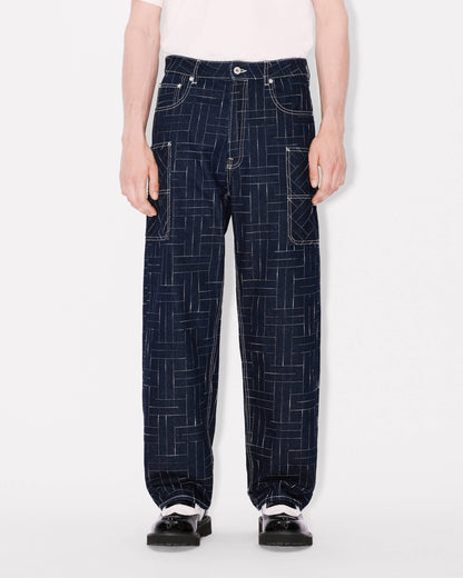 Kenzo Weave Cargo Monkey Fit Jeans In Japanese Denim