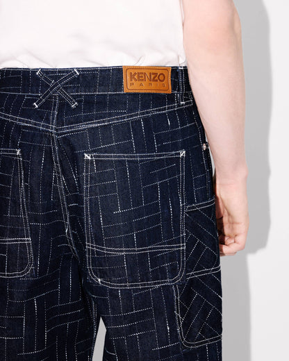 Kenzo Weave Cargo Monkey Fit Jeans In Japanese Denim