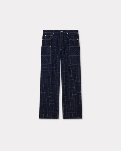 Kenzo Weave Cargo Monkey Fit Jeans In Japanese Denim