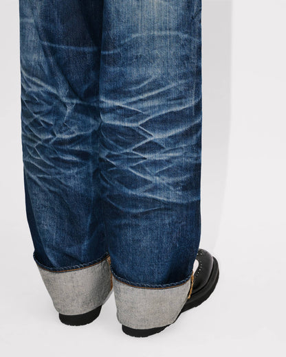 Kenzo Turn Up Wide Fit Jeans In Japanese Denim