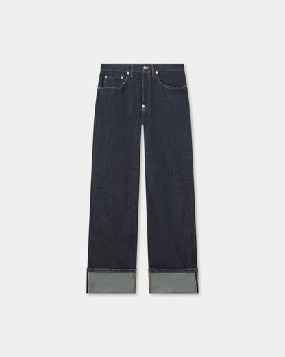 Kenzo Turn Up Wide Fit Jeans In Japanese Denim