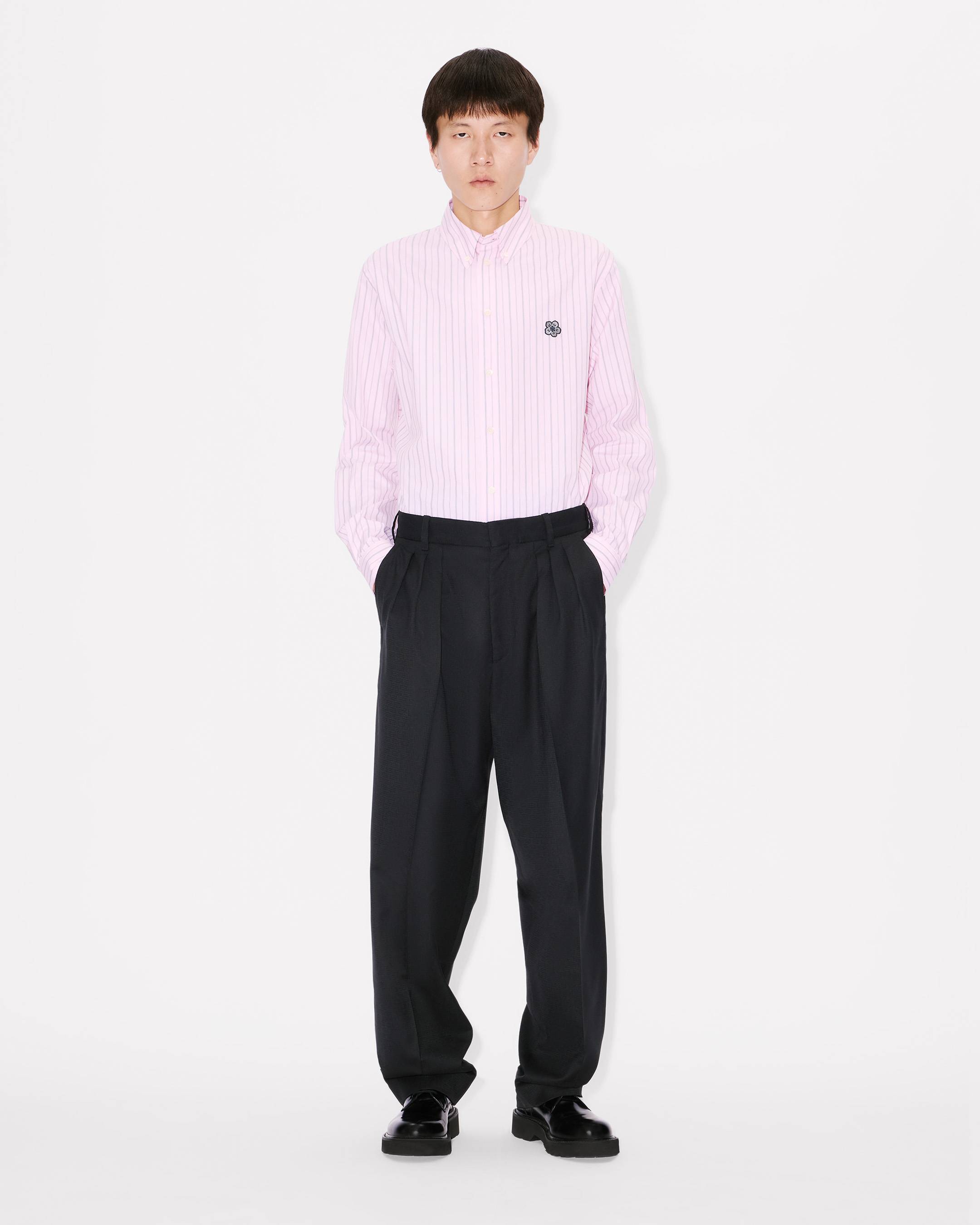Kenzo Weave Pleated Tailored Pants In Wool Jacquard