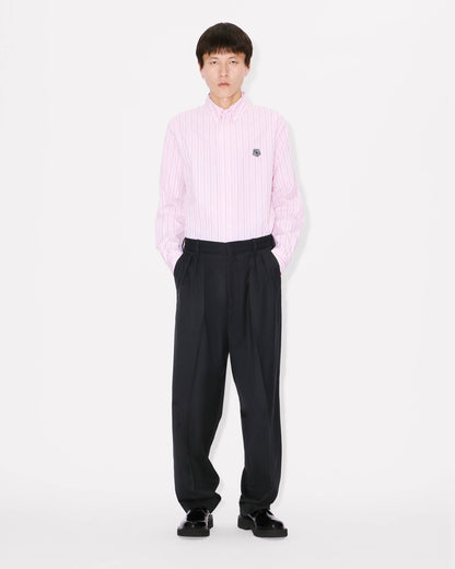 Kenzo Weave Pleated Tailored Pants In Wool Jacquard