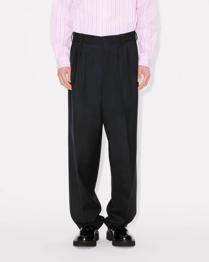 Kenzo Weave Pleated Tailored Pants In Wool Jacquard