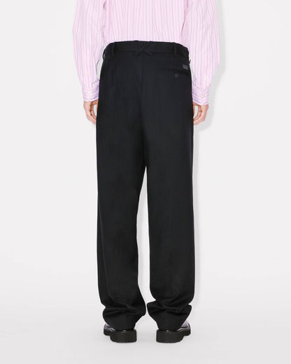 Kenzo Weave Pleated Tailored Pants In Wool Jacquard