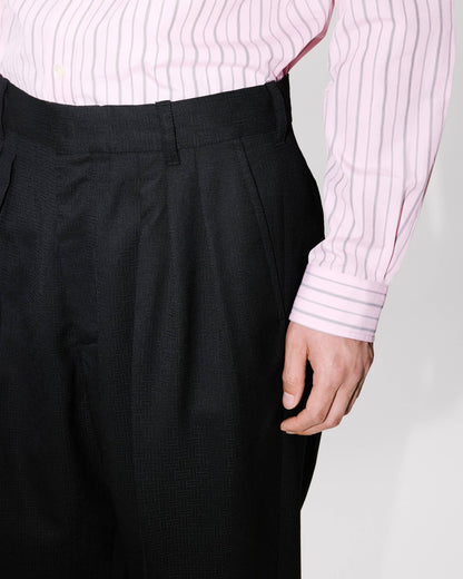 Kenzo Weave Pleated Tailored Pants In Wool Jacquard
