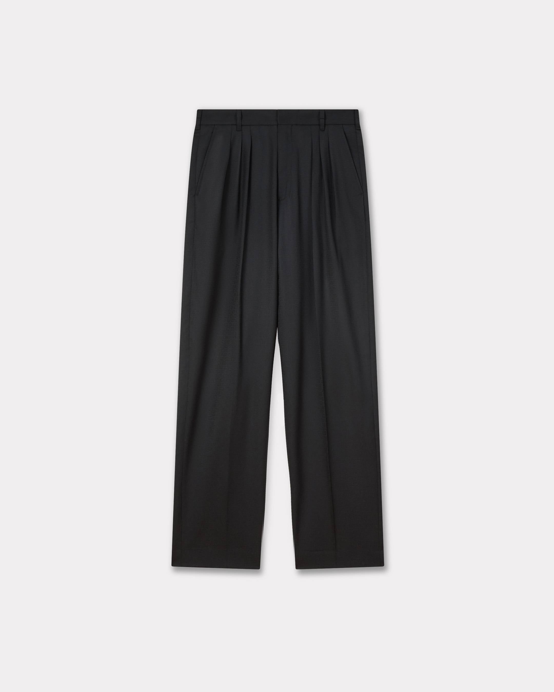 Kenzo Weave Pleated Tailored Pants In Wool Jacquard