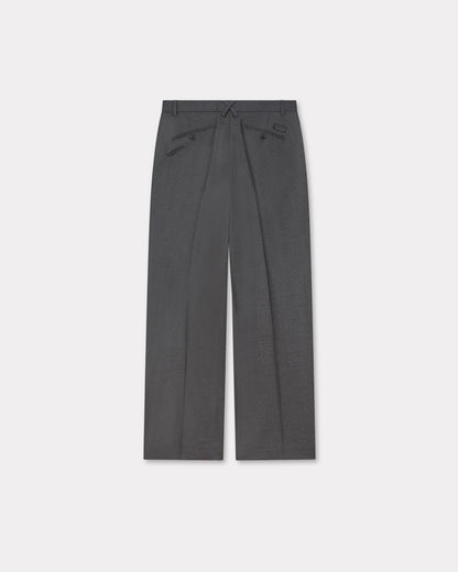 Kenzo Weave Straight Tailored Pants In Wool Jacquard