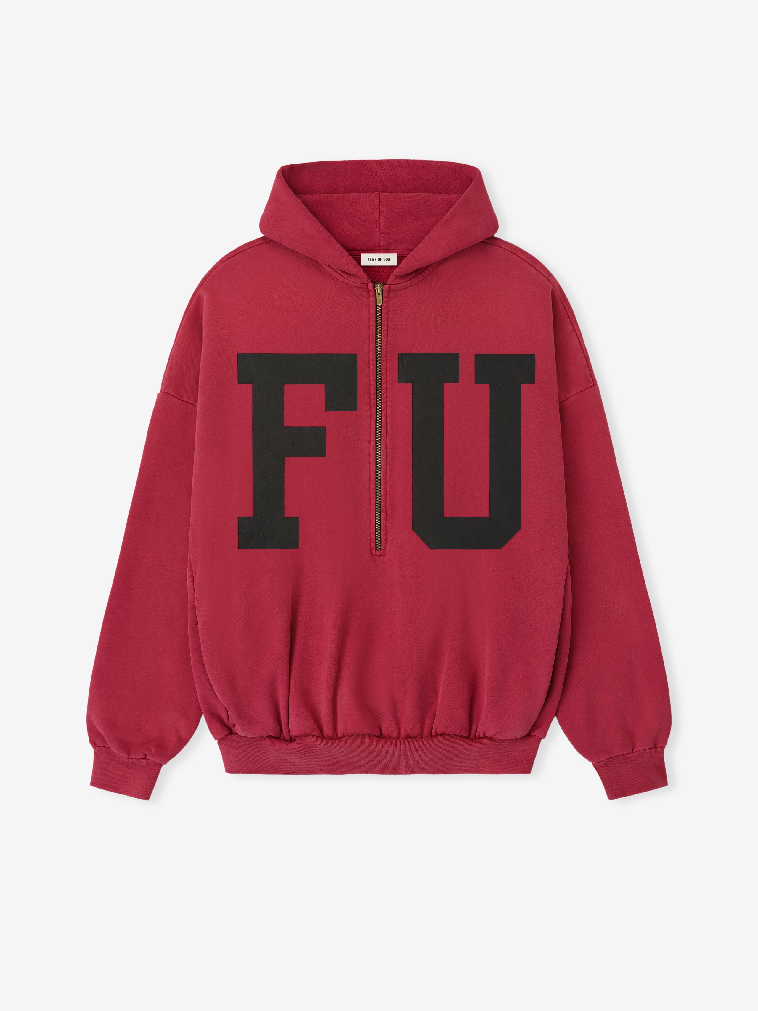 Essentials Educate Half Zip Hoodie Red