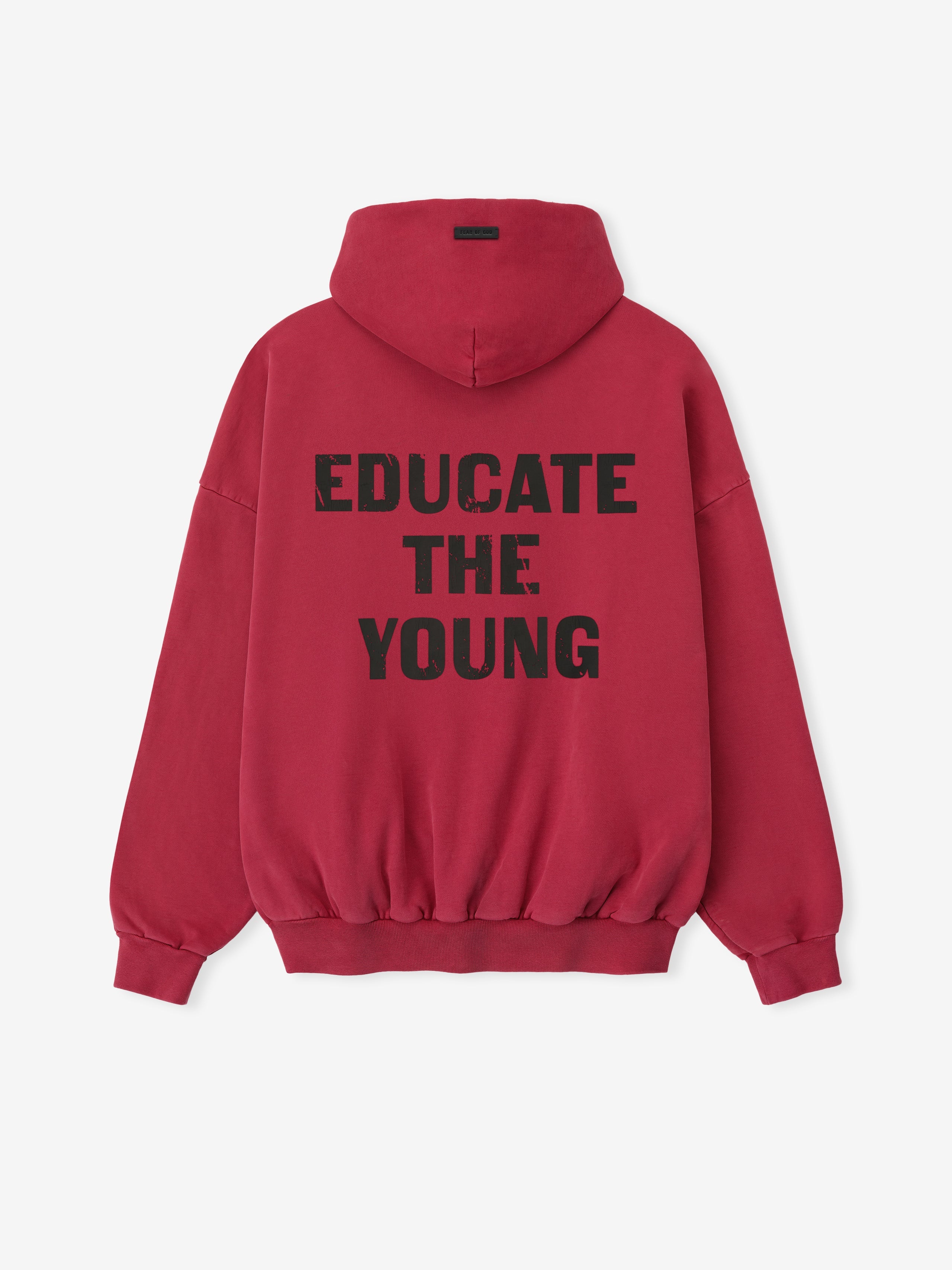 Essentials Educate Half Zip Hoodie Red