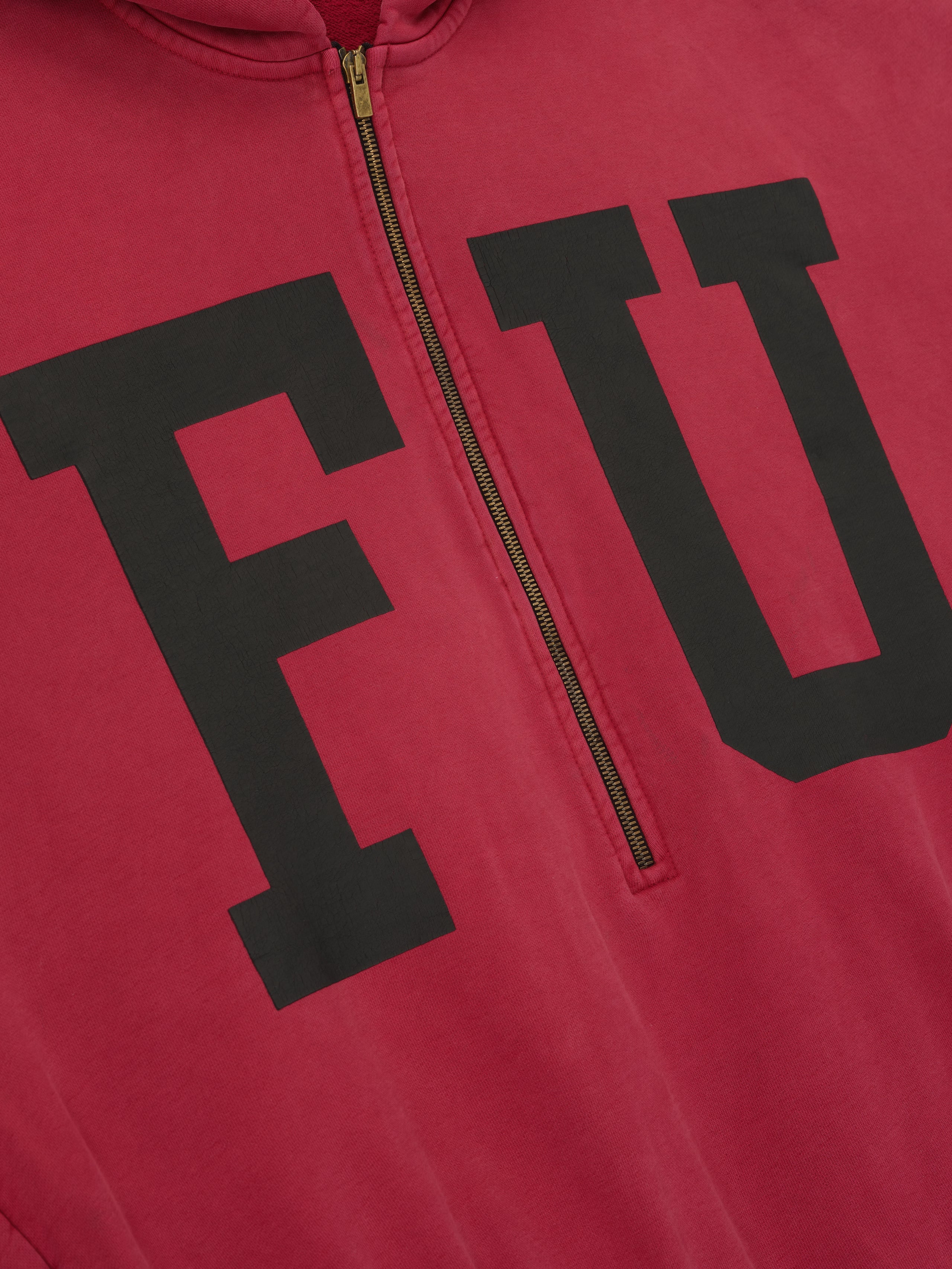 Essentials Educate Half Zip Hoodie Red