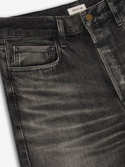 Essentials Straight 5 Pocket Jean Worn Black