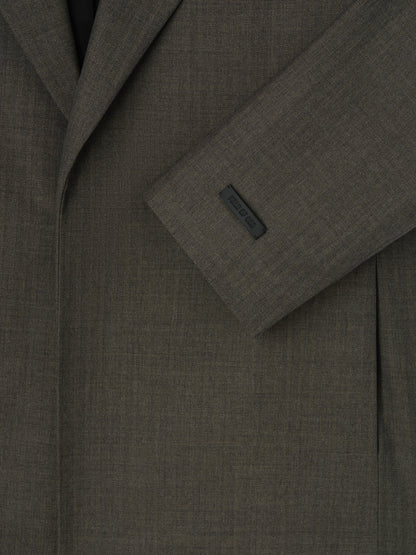 Essentials Chevron Wool Single Breasted Blazer Iron Chevron