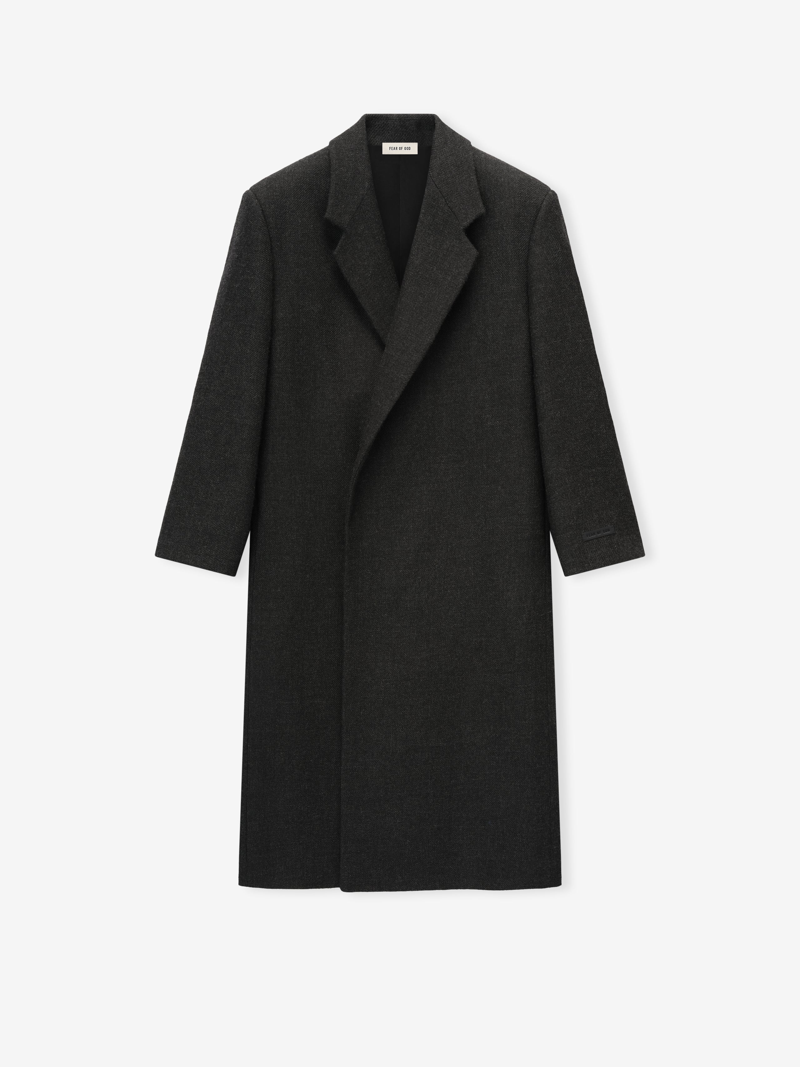 Essentials Shetland Wool Classic Overcoat Black