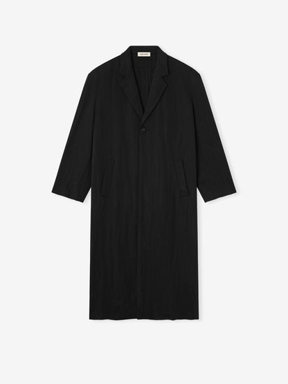 Essentials Tencel Nylon Classic Unlined Overcoat Black