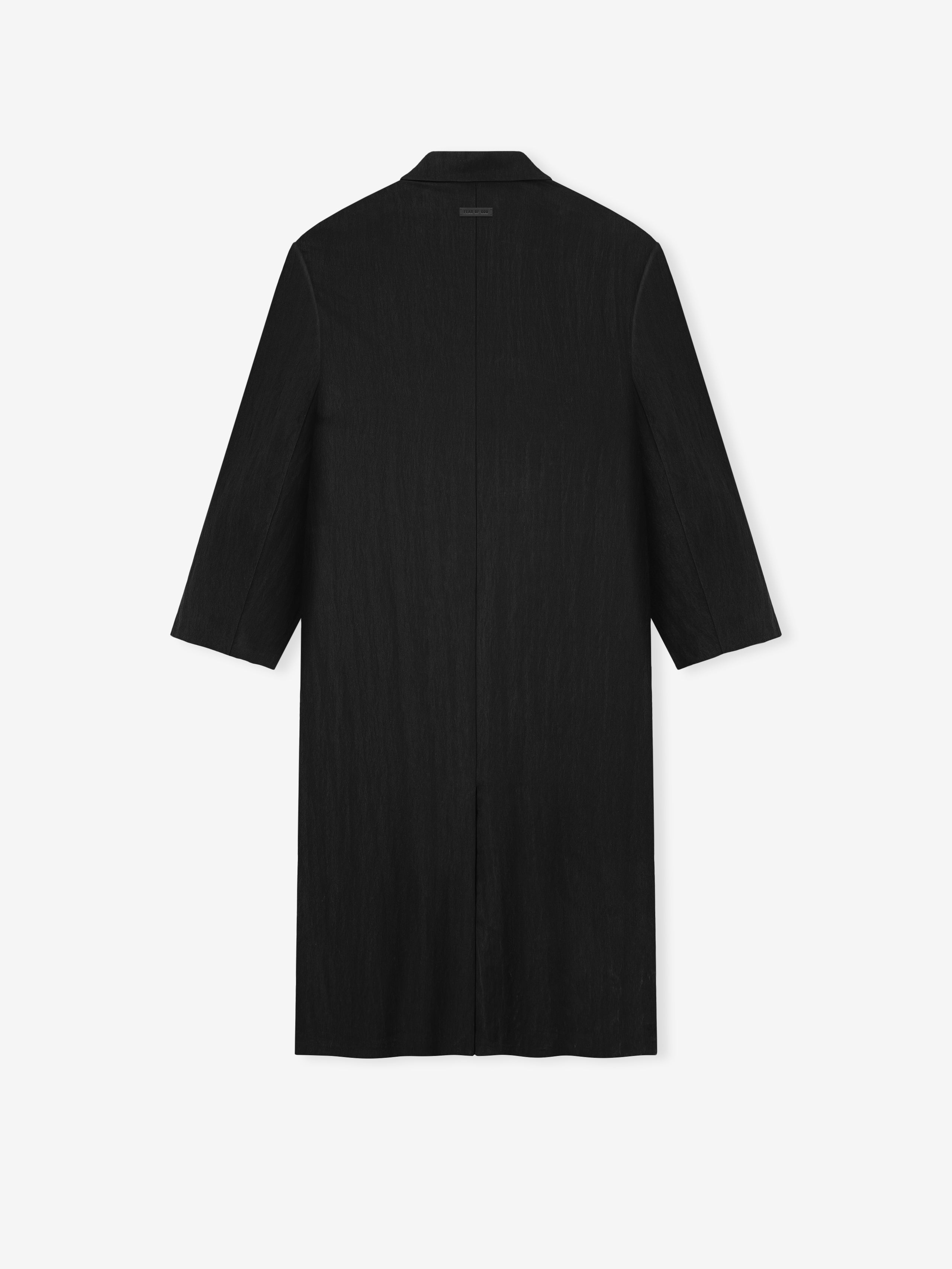 Essentials Tencel Nylon Classic Unlined Overcoat Black