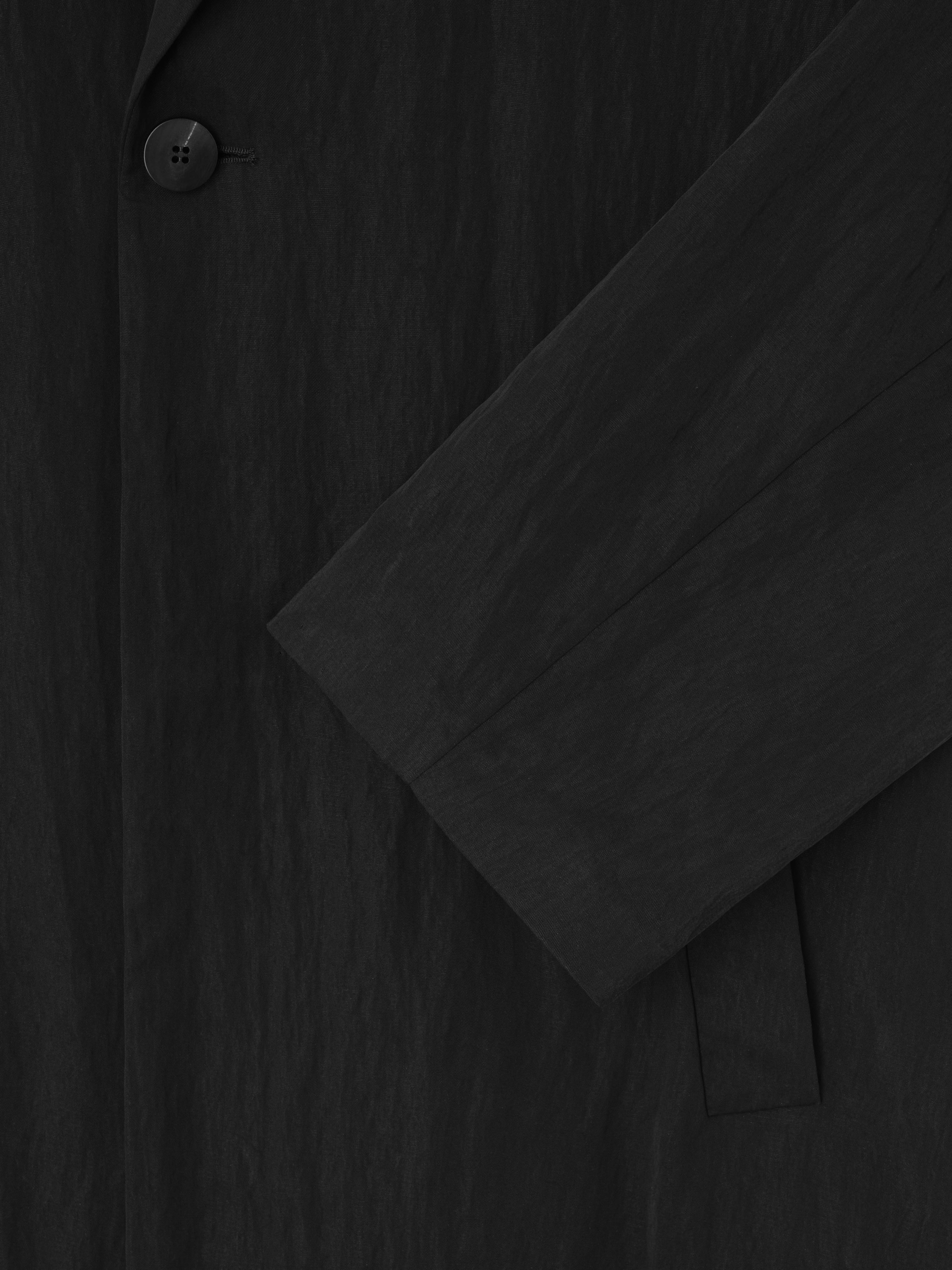 Essentials Tencel Nylon Classic Unlined Overcoat Black