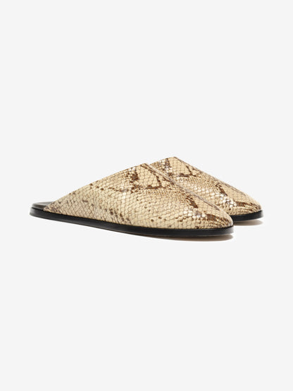 Essentials Snakeskin Embossed Slide Oat