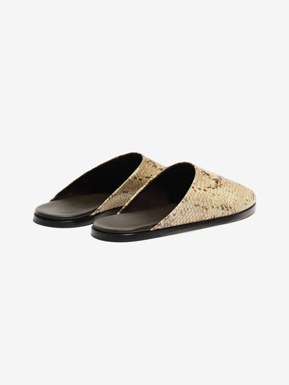 Essentials Snakeskin Embossed Slide Oat