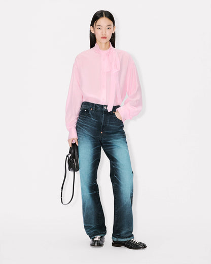 Kenzo Oversized Bow Shirt In Mixed Silk Women's