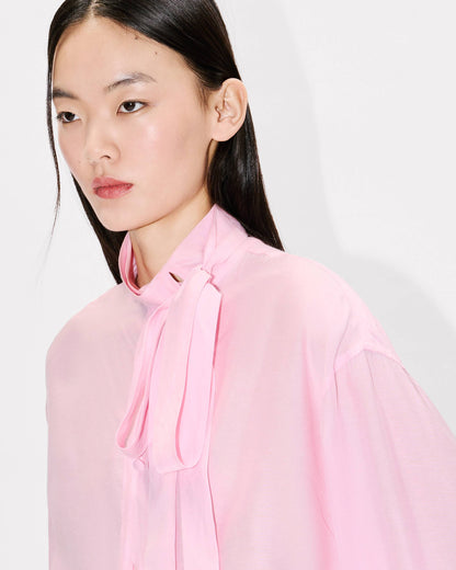 Kenzo Oversized Bow Shirt In Mixed Silk Women's