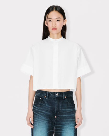 Kenzo Short Sleeves Shirt In Poplin Cotton Women's