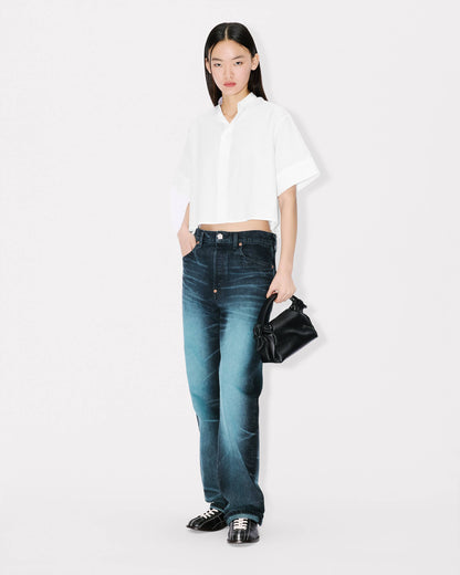 Kenzo Short Sleeves Shirt In Poplin Cotton Women's