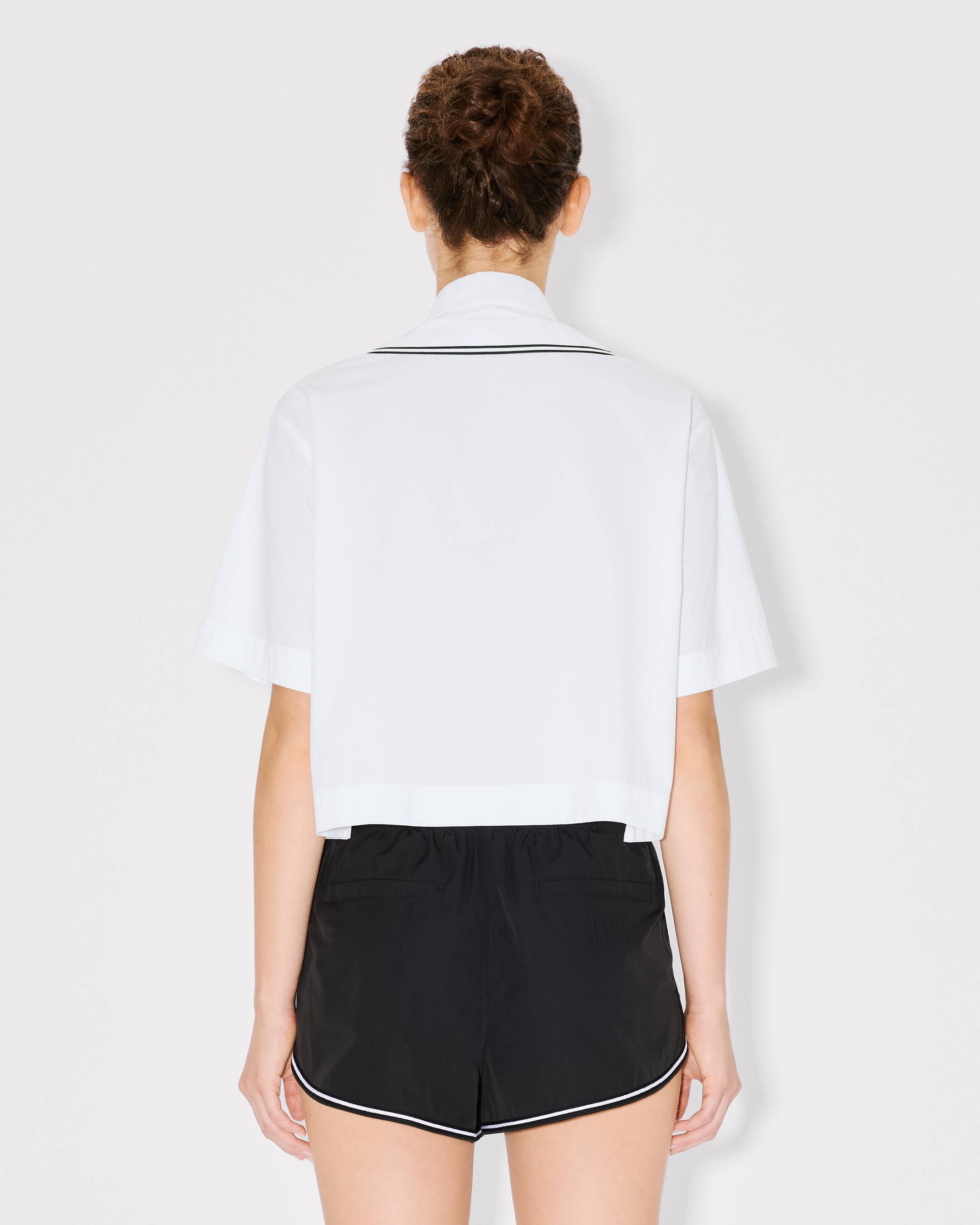 Kenzo Boke Flower 20 Baseball Short Sleeve Shirt In Poplin Cotton Women's
