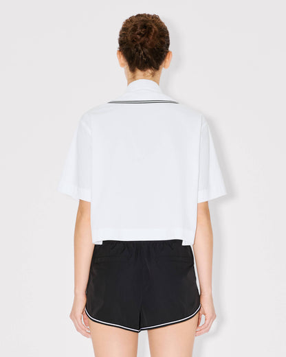 Kenzo Boke Flower 20 Baseball Short Sleeve Shirt In Poplin Cotton Women's